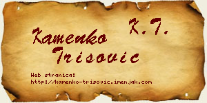 Kamenko Trišović vizit kartica